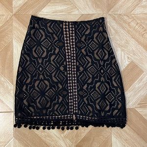For love and lemons black lace mini skirt XS